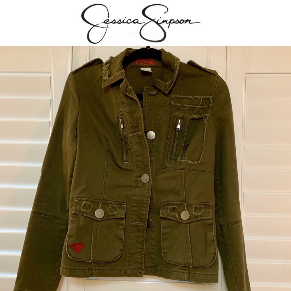 FUN Jessica Simpson Rustic ARMY GREEN Jacket